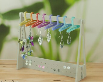 Mini Wardrobe Hanger Earring Display Storage Multiple Colours Grey