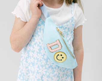 Personalized Kids Nylon Fanny Pack | Chenille Letter Patch Fanny Pack | Custom Kids Belt Bag | Kids Mini Fanny Pack | Crossbody Patch Bag