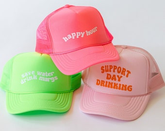 Casquette trucker personnalisée | Casquette trucker à slogan | Casquette de camionneur de fête | Chapeau de dicton personnalisé | Casquette trucker fluo | Casquette trucker bachelorette