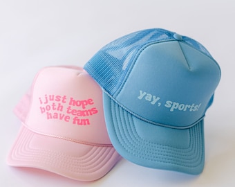 Custom Trucker Hat | Slogan Trucker Hat | Party Trucker Hat | Custom Saying Hat | Yay Sports Trucker Hat | Tailgate Trucker Hat