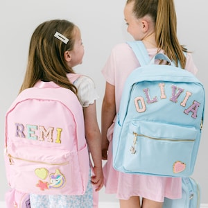 Sac à dos en nylon personnalisé | Sac à patch personnalisable en chenille | Sac à dos pour enfant | Retour au sac d'école | Cadeau personnalisé | Sac de patchs personnalisé