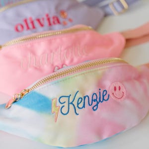 Personalized Embroidered Kids Nylon Fanny Pack | Embroidered Fanny Pack | Custom Kids Belt Bag | Kids Mini Fanny Pack | Crossbody Name Bag