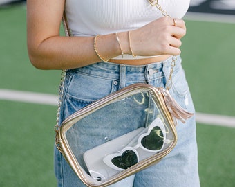 Stadium Clear Crossbody Bag | Clear Game Day Bag | Clear Crossbody Bag | Concert Purse | Bachelorette Party Gifts | Gifts for Her