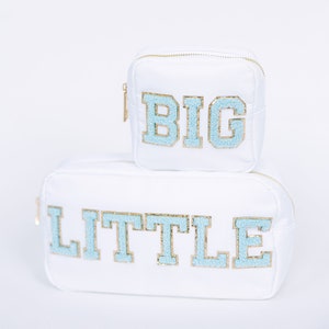 Sorority Custom Gift | Custom Cosmetic Bag | Chenille Patch Bag | Big Little Gift | Bridesmaids Gifts | Letter Patch Travel Bag
