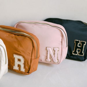 Personalized Nylon Belt Bag | Chenille Letter Patch Belt Bag | Custom Belt Bag | Crossbody Belt Bag | Bachelorette Party Belt Bag | Belt Bag