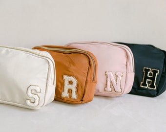 Personalized Nylon Belt Bag | Chenille Letter Patch Belt Bag | Custom Belt Bag | Crossbody Belt Bag | Bachelorette Party Belt Bag | Belt Bag