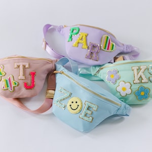 Paquete de fanny de nylon personalizado / Paquete de fanny de parche de letra Chenille / Bolso de cinturón personalizado / Paquetes de fanny de despedida de soltera / Bolsa de parche