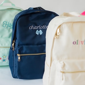 Custom Embroidered Backpack | Personalized Embroidered Name | Monogram Backpack | Back to School Bag | Kids Backpack | Appliqué Symbols