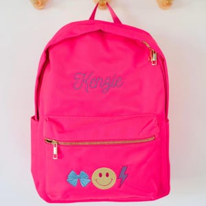 Sac à dos brodé personnalisé | Prénom brodé personnalisé | Sac à dos monogramme | Retour au sac d'école | Sac à dos pour enfants | Symboles appliqués