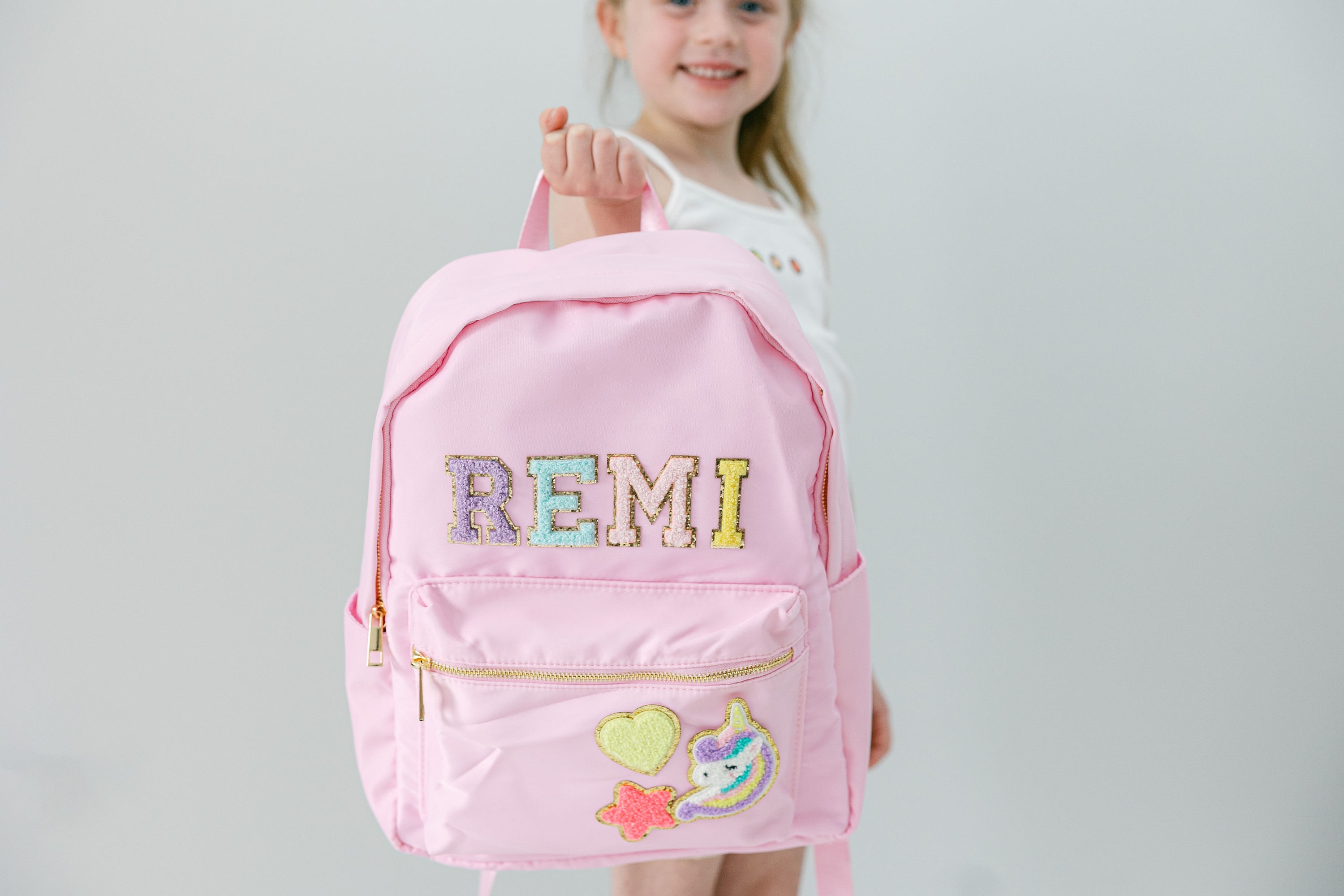 Personalized Nylon Backpack | Customizable Chenille Patch Bag | Kid Backpack | Back to School Bag | Personalized Gift | Custom Patches Bag