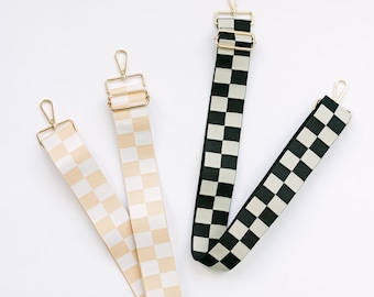 Checkered Adjustable Strap | Stadium Bag Strap | Clear Bag Strap | Checker Strap | Guitar Strap |  Interchangeable Wide Strap | Concert Bag