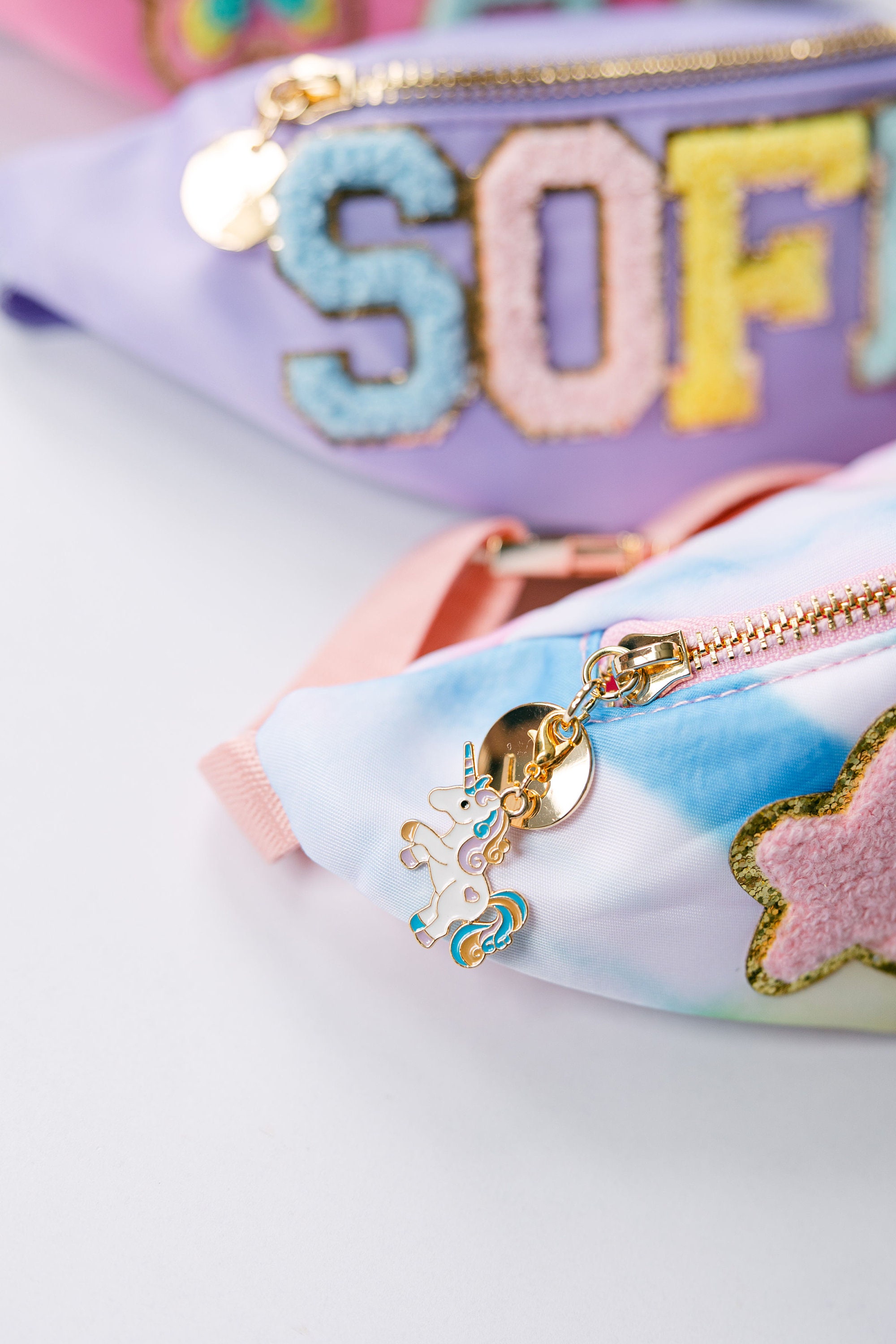 Personalized Kids Nylon Fanny Pack | Custom Chenille Letter Patch Belt Bag | Mini Crossbody Bag for Children