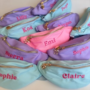Personalized Embroidered Kids Nylon Fanny Pack | Embroidered Fanny Pack | Custom Kids Belt Bag | Kids Mini Fanny Pack | Crossbody Name Bag