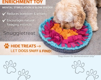 Alfombra olfativa colorida para perros / Rompecabezas de golosinas de felpa / Juguete de enriquecimiento, diseño portátil