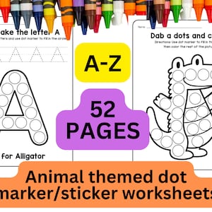 Alphabet Do-A-Dot Activity Pages, Perfect for Toddler Activity, Dot Marker Worksheet for Preschool Activity Dab Markers Preschool Printable