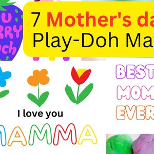 Mother&#39;s Day Play Dough Mats Toddler Printable Activities Playdough Mats Homeschool Printable Visual Cards Preschool, Daycare Activities