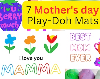 Mother's Day Play Dough Mats Toddler Printable Activities Playdough Mats Homeschool Printable Visual Cards Preschool, Daycare Activities