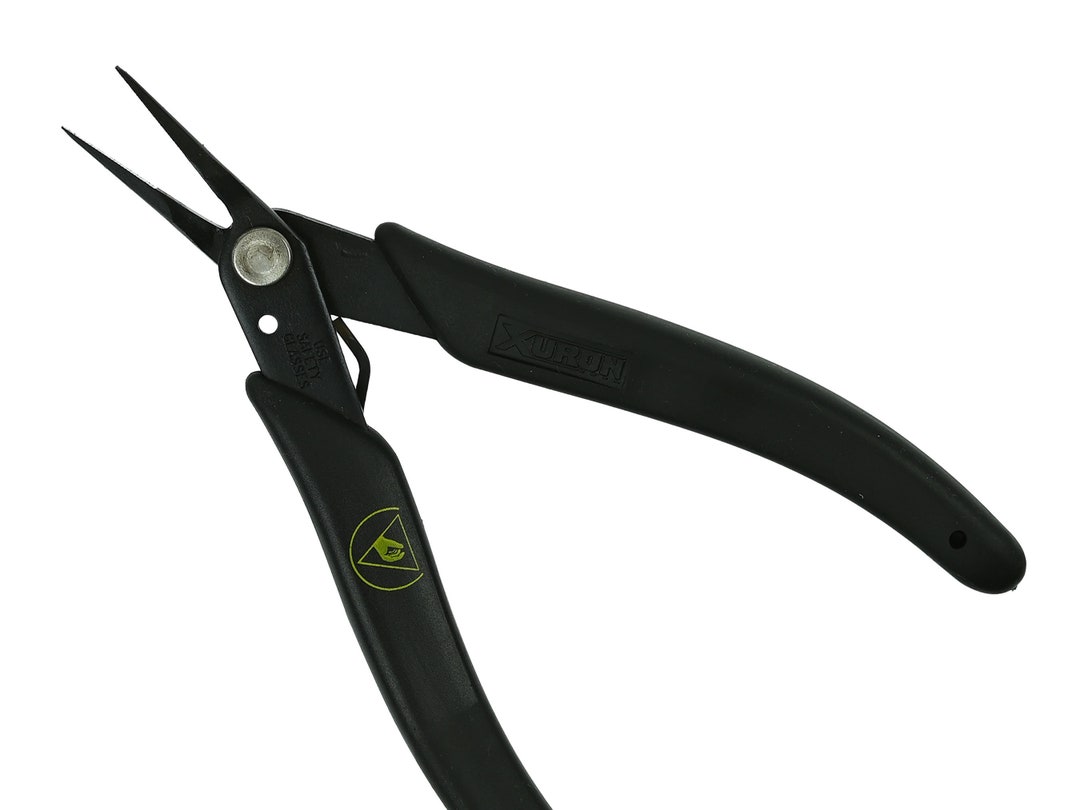 Xuron 450SAS Tweezer Noseu2122 Plier - Serrated With Static Control Grips