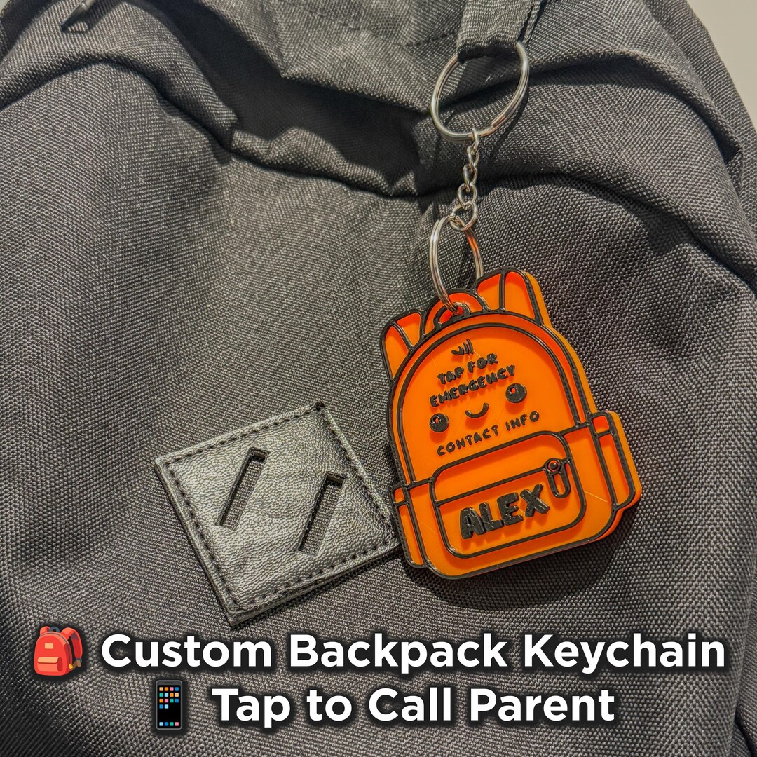 3D Printed Backpack Safety Keychain: NFC Emergency Contact ...