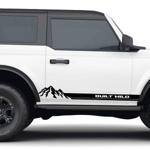 Personalized Ford Bronco Mountain Decal - Custom Text Vinyl - Off Road Style