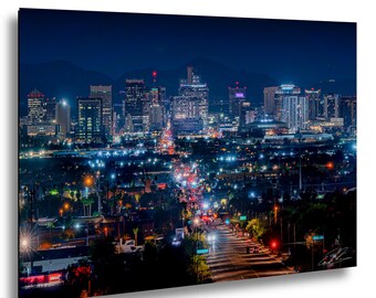 Phoenix Skyline Art Print: Footprint Center Sunrise, Arizona Cityscape
