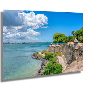 Puerto Rico Wall Art,  Ocean View, Old San Juan Architectural Decor, Vintage Travel Photography Gift