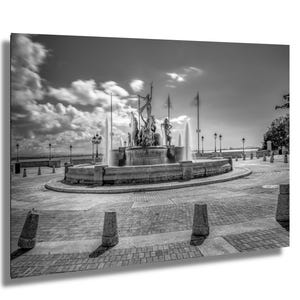 Fuente Raices Photo Print, Black and White Puerto Rico Wall Art,  Old San Juan Architectural Decor, Vintage Travel Photography Gift
