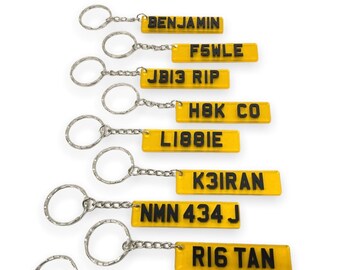 4D Number Plate Key Ring