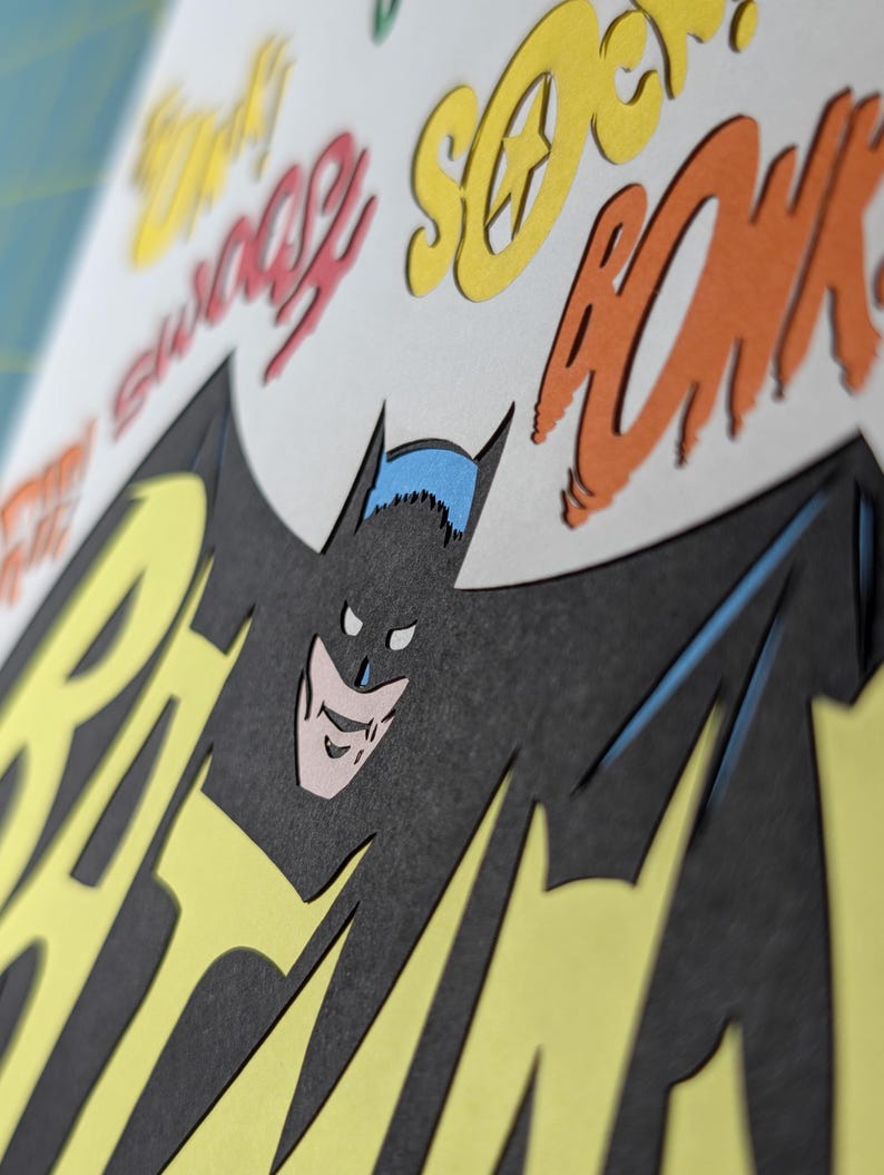 BAT-FIGHT! 1966 Batman Layered Paper Art - Etsy