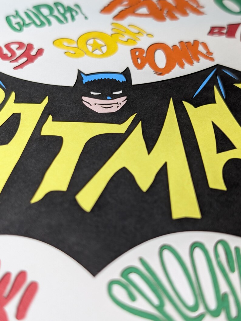 Batman Rice Paper BAT-FIGHT! 1966 Batman Layered Paper Art - Etsy