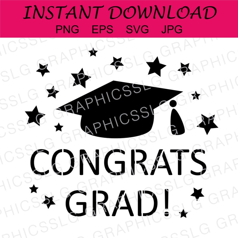 Digital Congrats Grad Stencil Graduation Cookie Cake Etsy