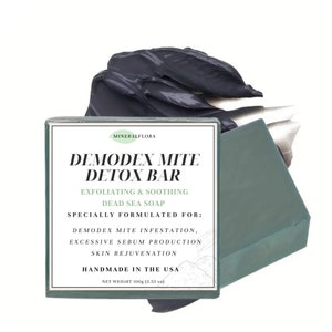 Demodex Detox Soap Natural Herbal Bar For Mite Relief, Itchiness & Irritation from mites
