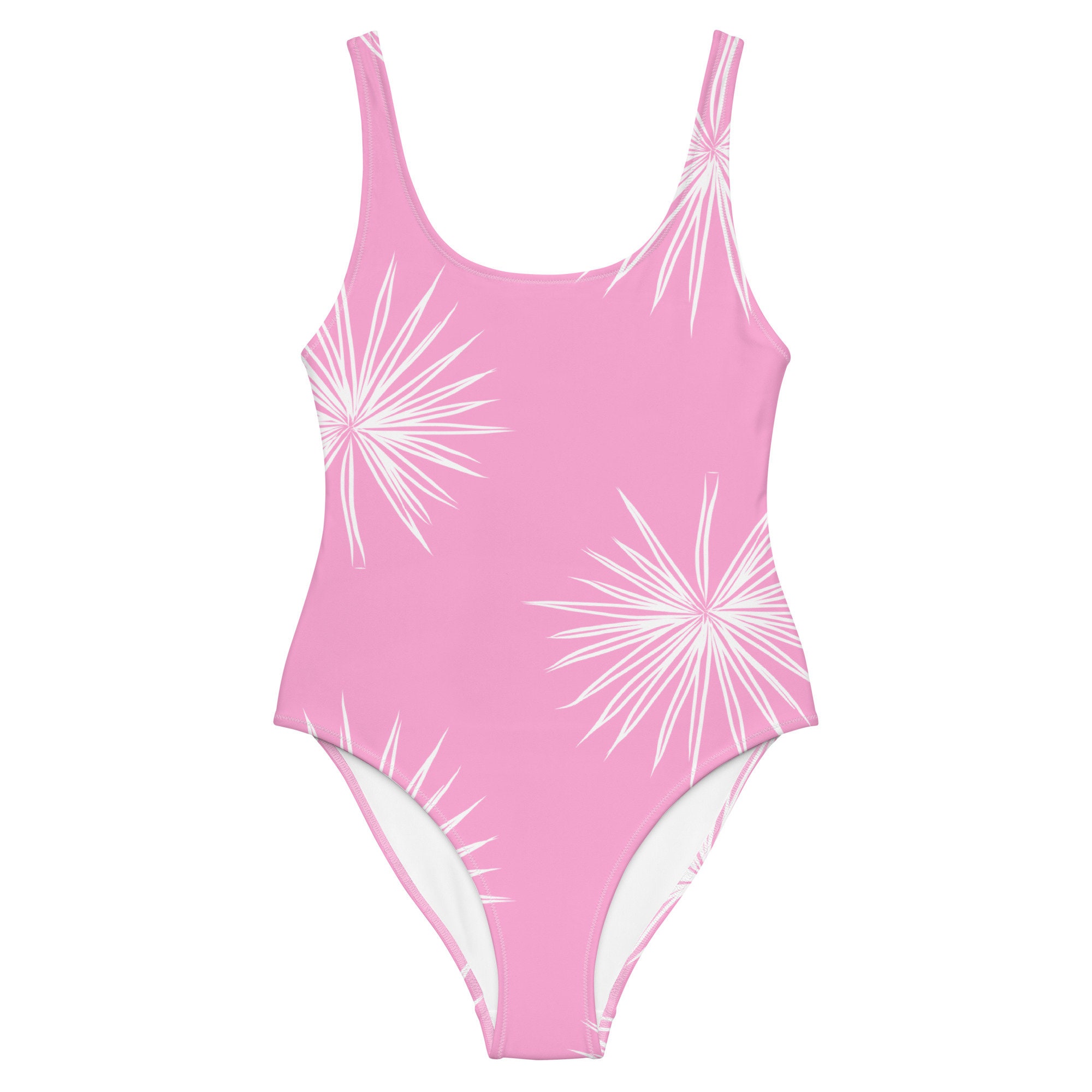 Pink palm leaf bathing suit new arrivals