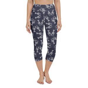 Nauti Love Lobster Navy Blue Yoga Capri Leggings