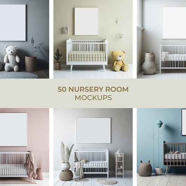 50 Nursery frame mockup bundle, Nursery Mockup Frames, Children Room Mockup, High-Quality Frames, Wall Frame Mockups, + 450 Freebies