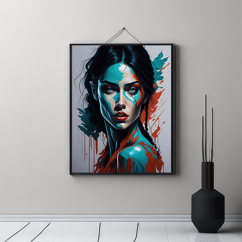 Beautiful Portrait Wall Art Stunning Woman Face Printable Etsy