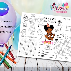 Gracie's Corner Activity Sheet, Gracie's Corner Birthday Placemat