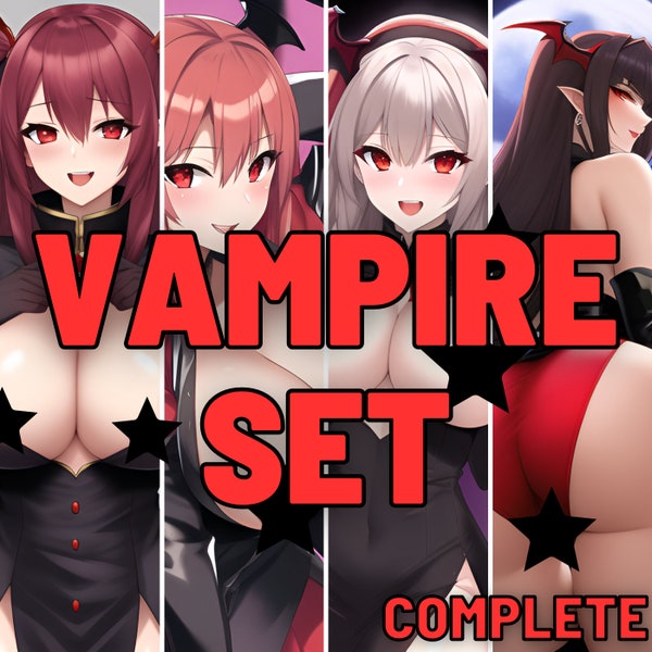 NSFW - Art Anime [Vampire Set] - Ensemble complet de 15 oeuvres d'art HQ abordables - Téléchargement numérique -
