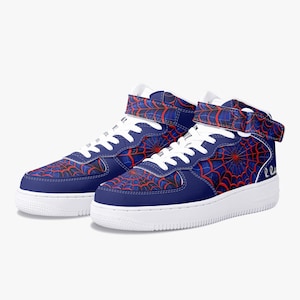 Der freundliche Nachbar Designer Print High-Top Leder Sport Sneakers