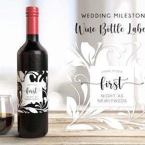 Marriage Milestone Wine Bottle Labels
