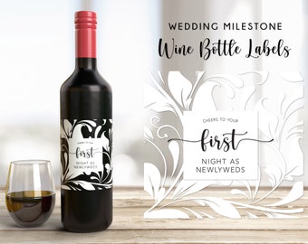 Marriage Milestone Wine Bottle Labels