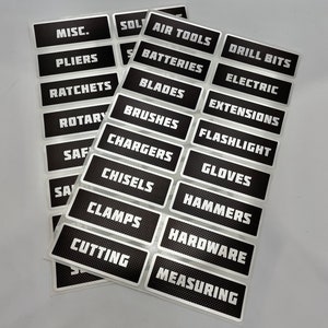 Metallic Tool Box Labels