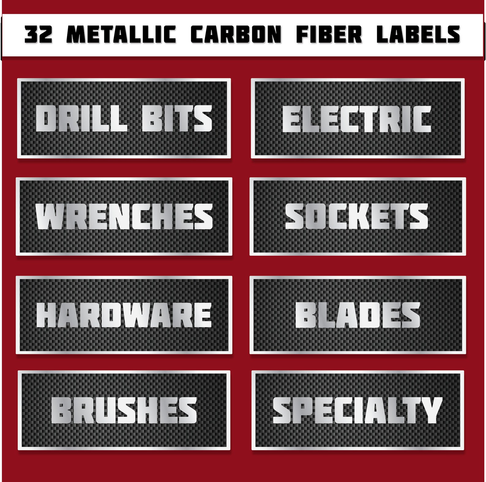 Metallic Tool Box Labels Etsy