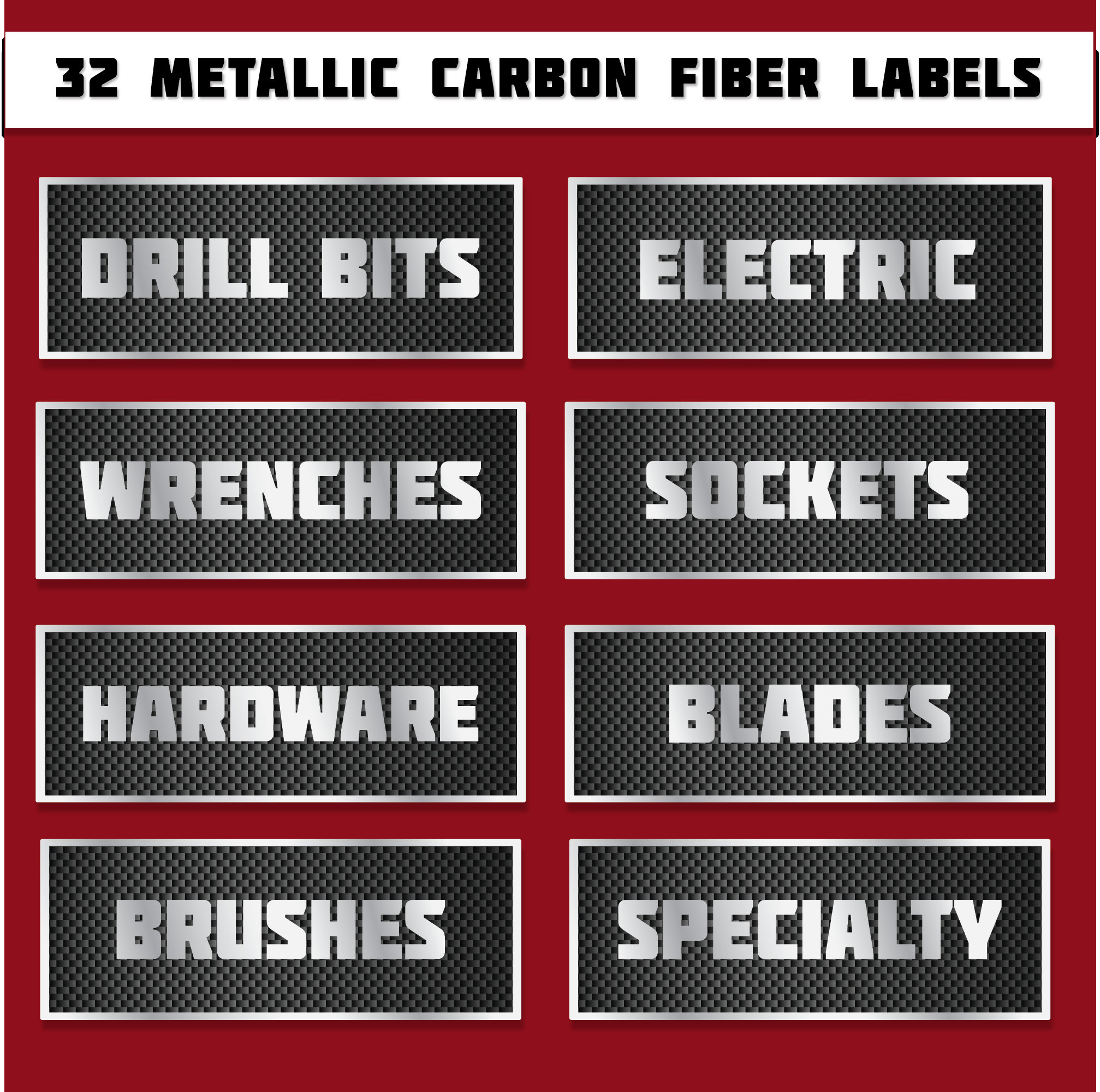 Metallic Tool Box Labels Etsy