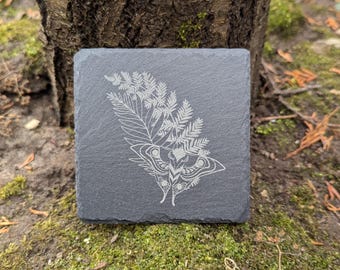 The Last of Us Inspired Slate Coaster – Ellie&#39;s Tattoo Design | Gamer Gift | Laser Engraved Coaster | TLOU Decor | Fandom Homeware