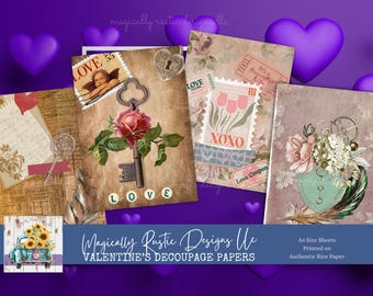 Valentine's Day Rice Paper for Decoupage: Scrapbooking DIY Crafts