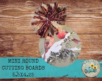 Round Mini Cutting Boards: Set of Two Boards