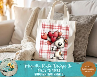 Valentines Dog 2, Ready to Press Prints, Holiday Print, Valentines Shirt, Tote Bag