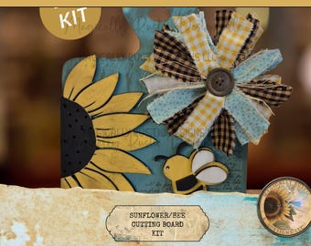 Sunflower-Bee Cutting Board Kit,  DIY Crafts, Spring-Summer Decor