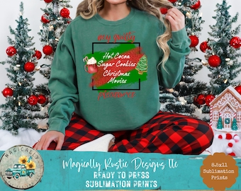 Guilty Pleasures Sublimation Print, Christmas Favorites, Hot Cocoa, Christmas Movies